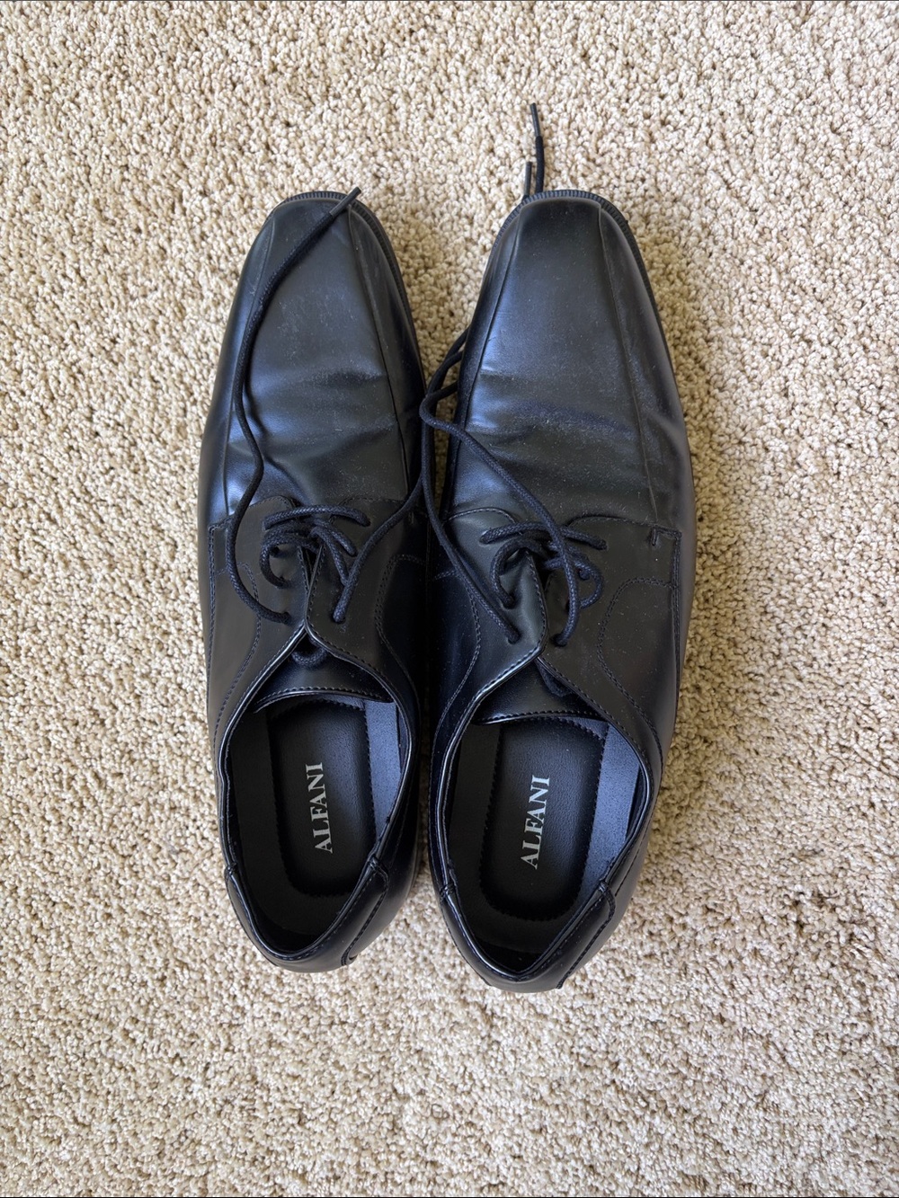Alfani Black Leather Lace-Up Oxford Dress Shoes